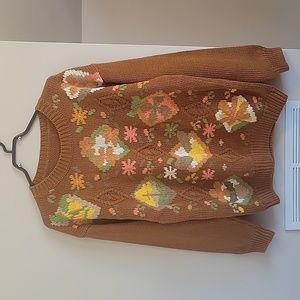 Vintage Knit Floral Sweater